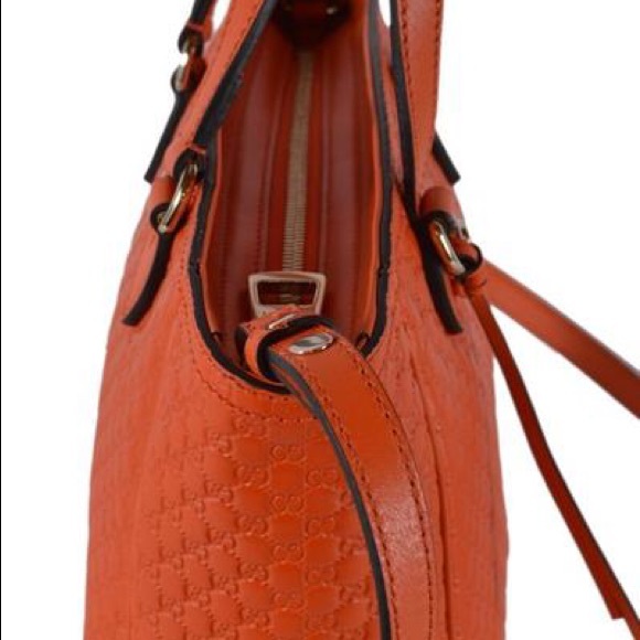 Gucci Orange Guccissima GG Logo Bree Crossbody Bag - Picture 9 of 15